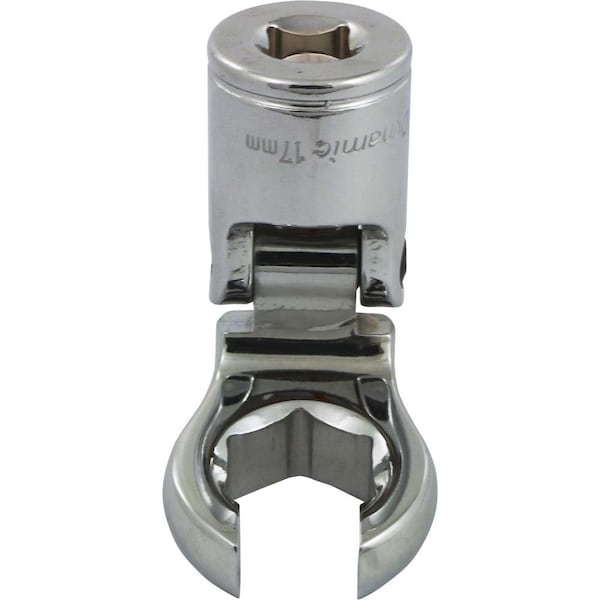 Tools 3/8"Dr Metric 17mm Flex Head, Crow Foot Flare Nut Socket, Chrome